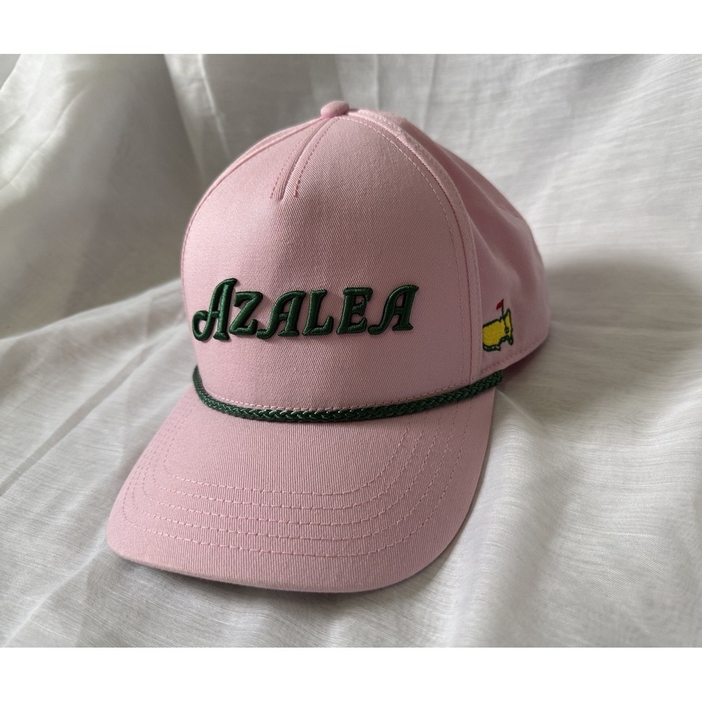 Masters Rare Azalea Pink Rope Hat Augusta National Golf Club Green Snapback